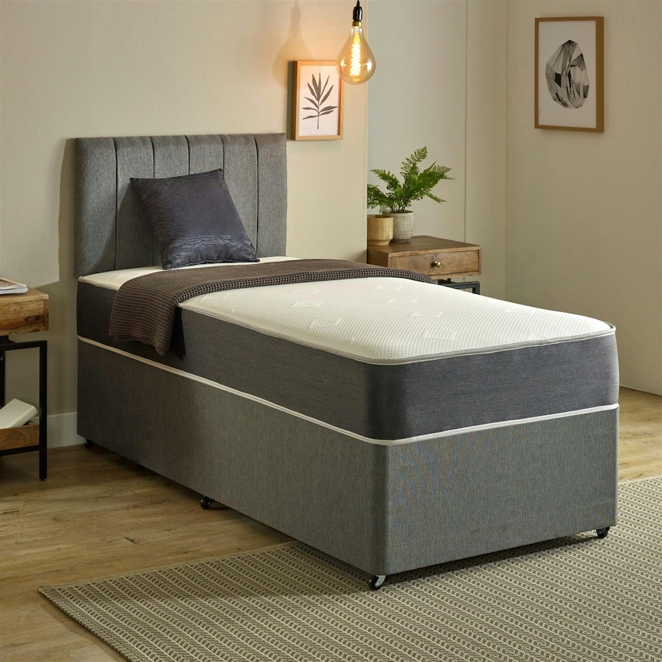 image 1 of Linear Cool Touch Hybrid Mattress - 20cm Deep, Soft Firmness | Grey | Small Double
