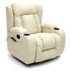 image 1 of Caesar Bonded Leather Recliner Rocking Swivel Heat & Massage Chair (Cream)