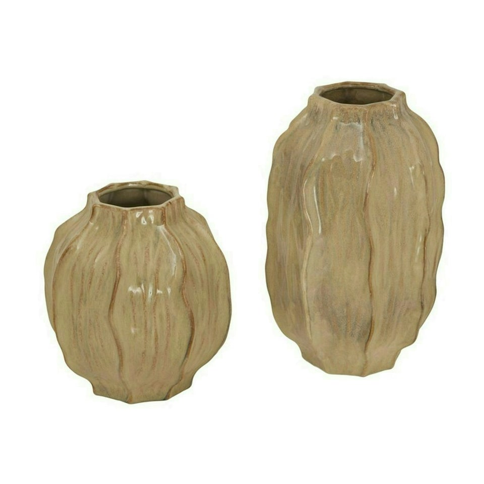 image 1 of Sabbia Collection Tall Seed Pod Vase - Ceramic - L22 x W22 x H37 cm - Brown Brown