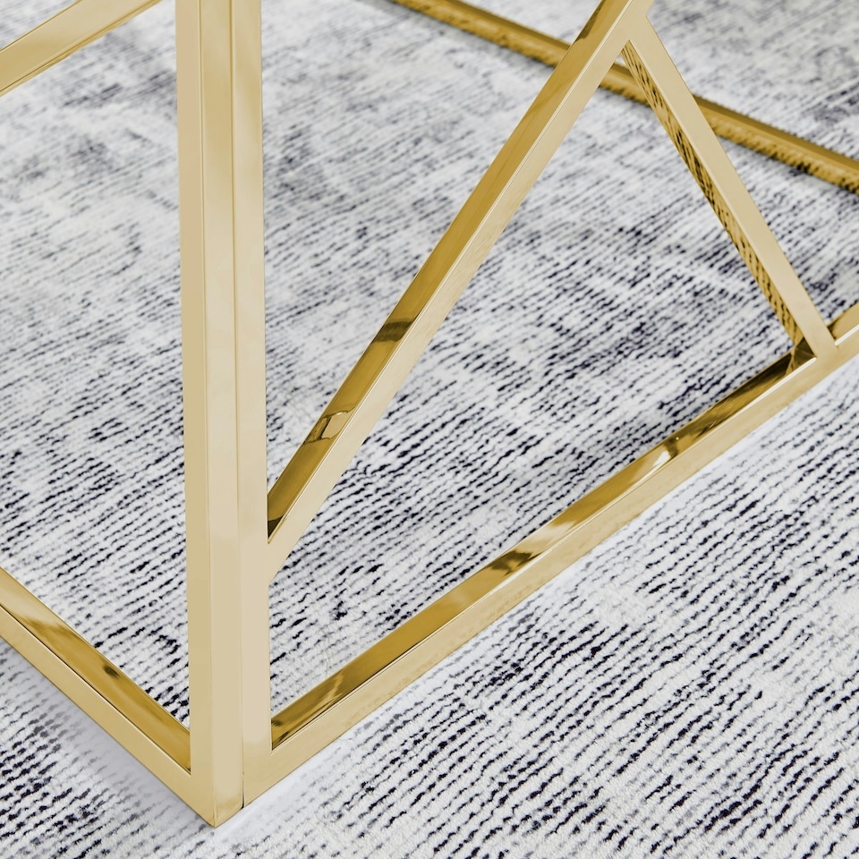 image 1 of Furniturebox Amalfi Gold Chrome Coffee Table