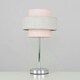 image 3 of ValueLights Weaver Chrome Touch Table Lamp Pink & Grey Shade & Bulb Multi