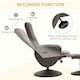 image 3 of HOMCOM PU Leather 2 Pcs Reclining Armchair w/ Ottoman 360° Swivel Brown