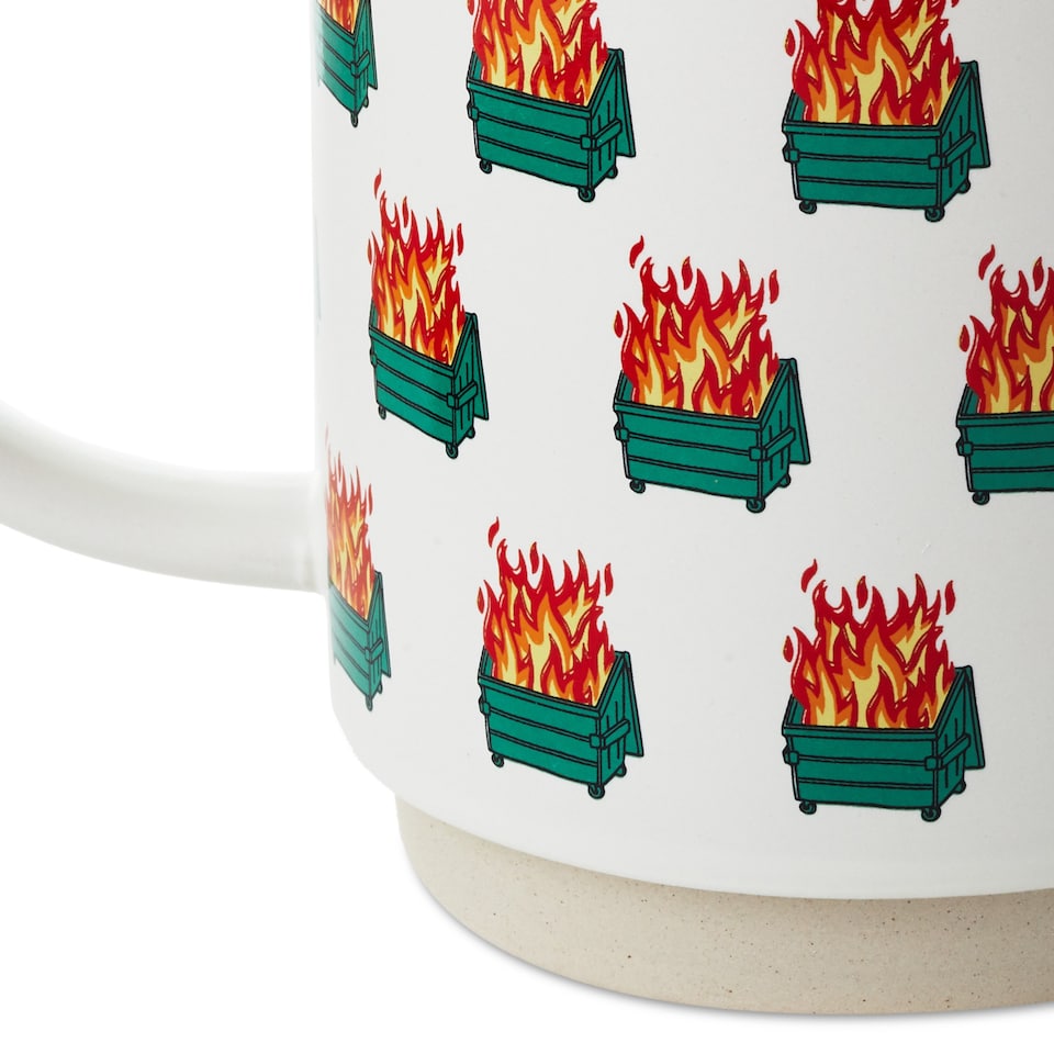 image 1 of Hallmark Shoebox Funny Ceramic Mug - Dumpster Fires 'Everything's Fine'