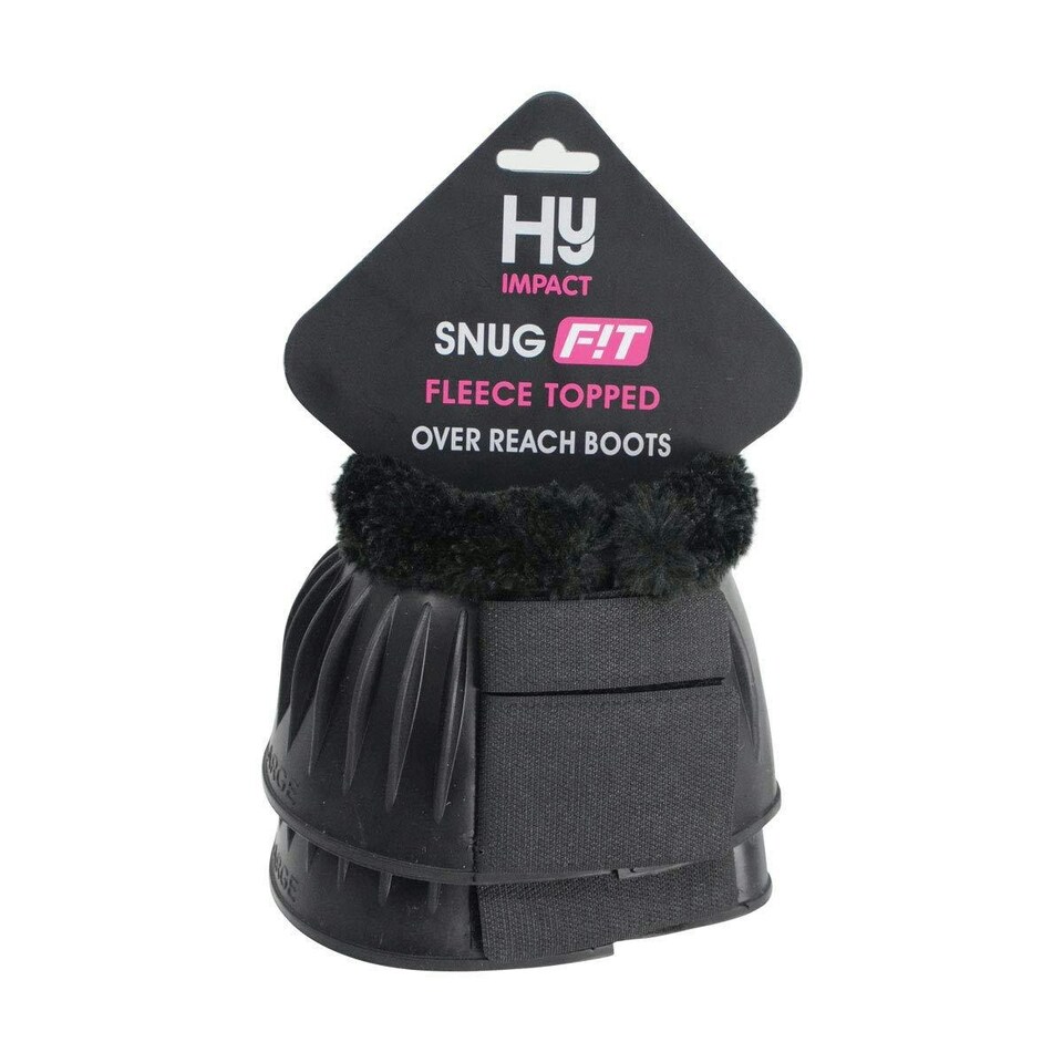 image 1 of HyIMPACT SnugFit Fleece Topped Over Reach Boots (One Pair) - Black - S