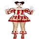 image 1 of Fancy Dress Adult Womens Red Stripe Clown Costume - L