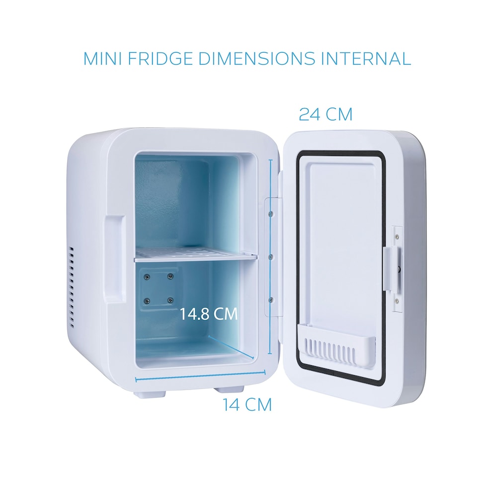 image 1 of MONCOOK Mini Fridge For Bedrooms - Small, Portable & Quiet - Glass Door Mini Fridge For Skincare, Food & Drinks - Cooling & Warming Function - 6L White
