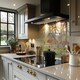 image 2 of Flower Burst Splash Back | White