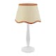 image 1 of ValueLights Victoria White Wood Table Lamp Scallop Rust Trim Shade
