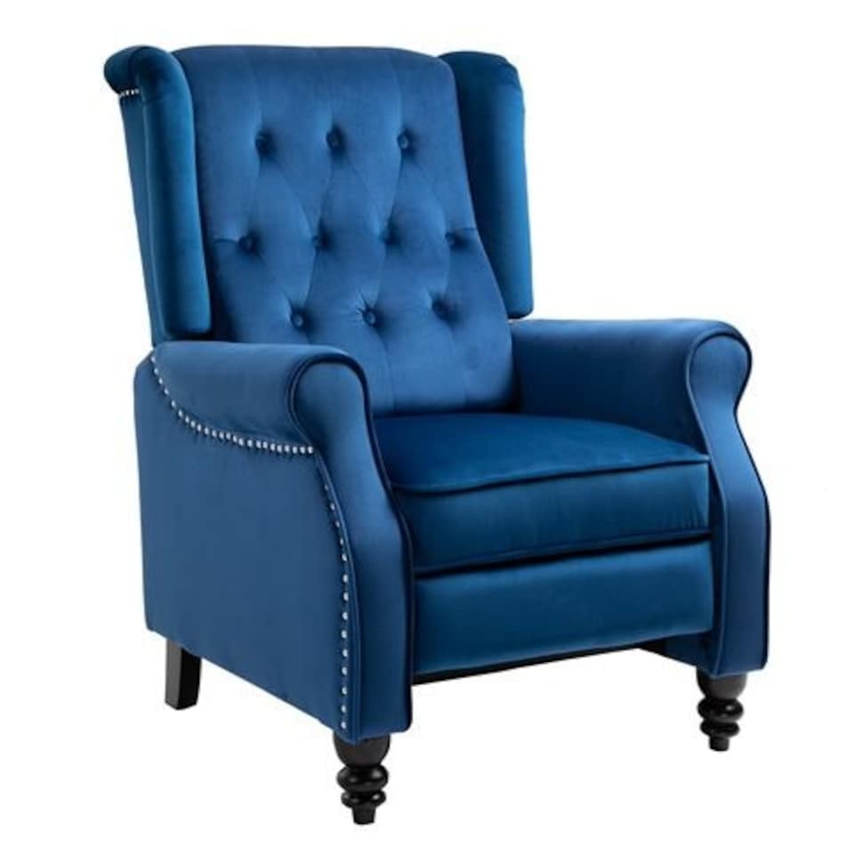 image 1 of Windsor Luxury Pushback Recliner Armchair Blue