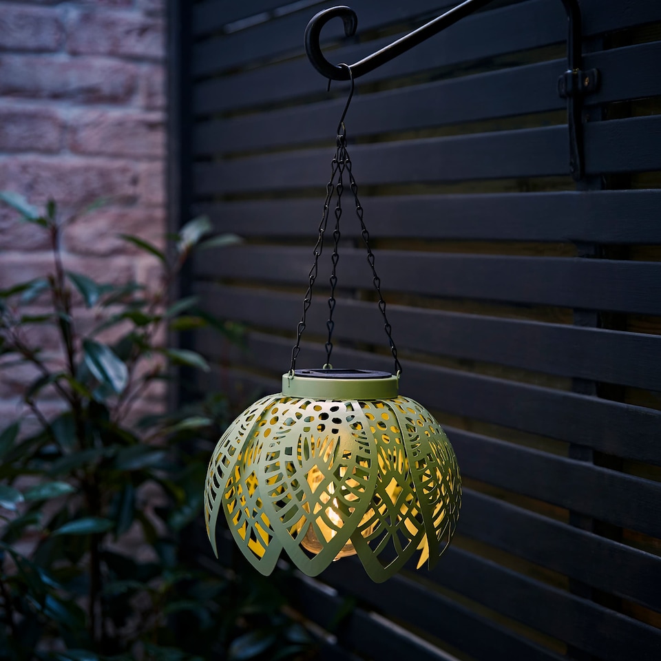 image 1 of ValueLights Artichoke Sage Green Hanging Solar Light | Green