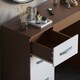 image 7 of Vida Designs Hulio 3 Drawer Dressing Table High Gloss Vanity Makeup Desk, Walnut & White