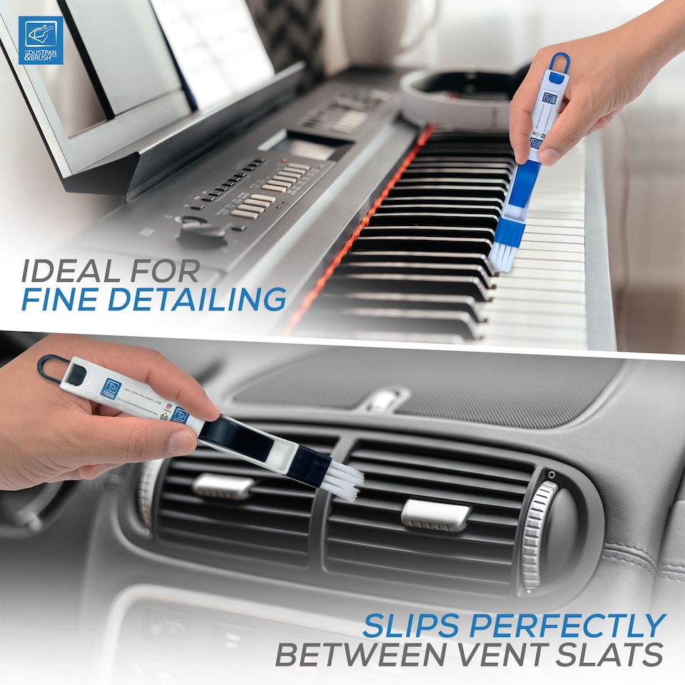 image 1 of Micro Cleaning Tool Precision Cleaning for Gaps & Tracks Brush Set Keyboard Blinds Windows | Blue | Blue, Black | One Size