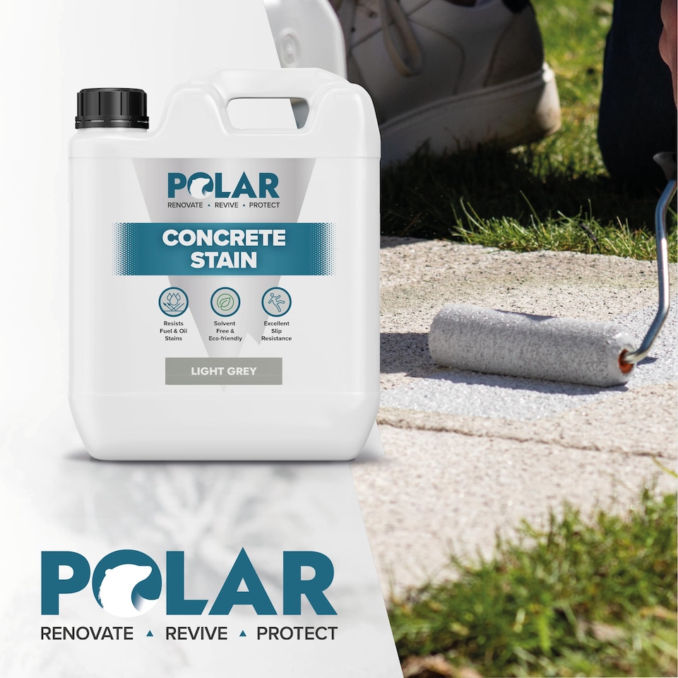 image 1 of Polar Concrete Stain Durable Slip Resistant Solvent Free | Grey | Light Grey | 5 litre