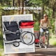 image 5 of HOMCOM 2 Seat Bike Trailer with 5 Point Harness, for 18+ Months, Red