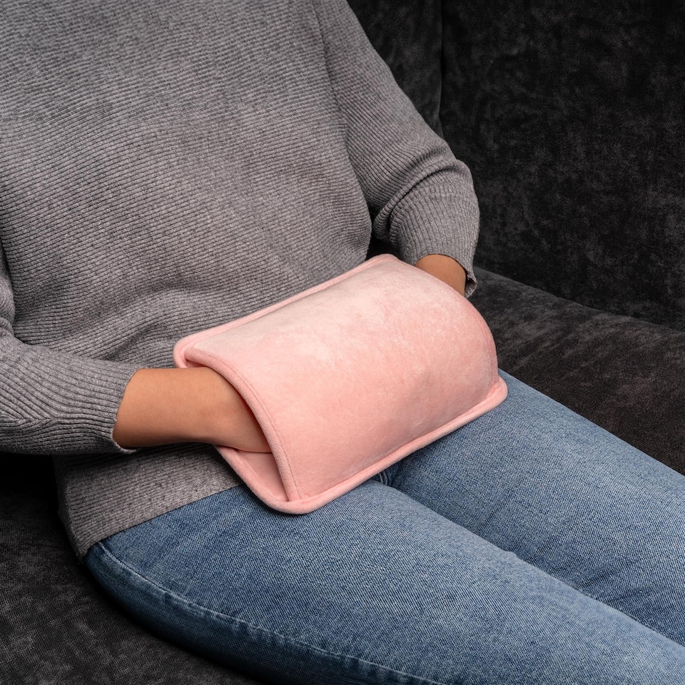 image 1 of Daewoo Pink 380W Rechargeable Hot Water Bottle with Hand Pocket