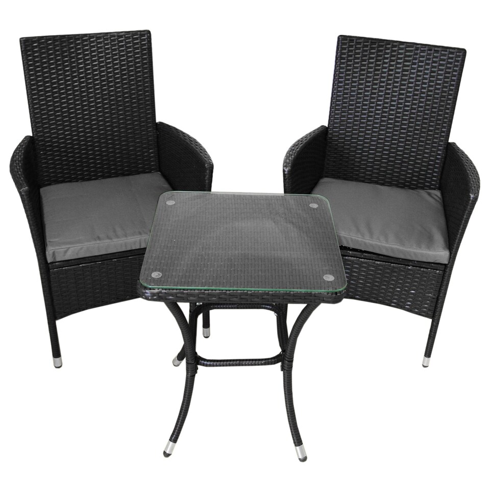 image 1 of Jardí Rattan Bistro Set Black
