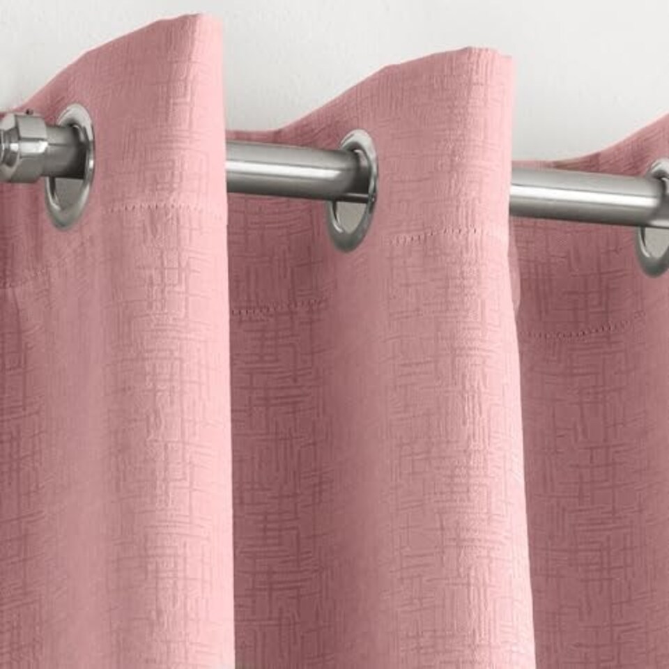 image 1 of Vogue Blush Curtains 66 x 54 inch (168 x 137 cm) Room Darkening Eyelet Thermal Noise Reducing Curtains for Bedroom and Living Room