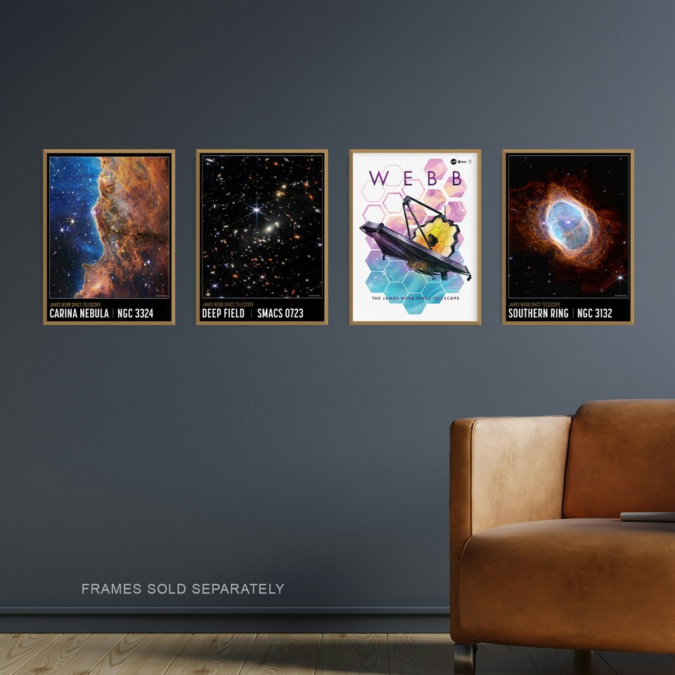 image 1 of Set of 4 NASA James Webb Space Southern Ring Carina Nebula Deep Field Wall Art Print A4