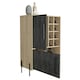 image 4 of Harvard Washed Oak and Wood Grain Grey Effect 2-Door Drinks Bar - Modern Storage Cabinet | Brown | Brown | 1