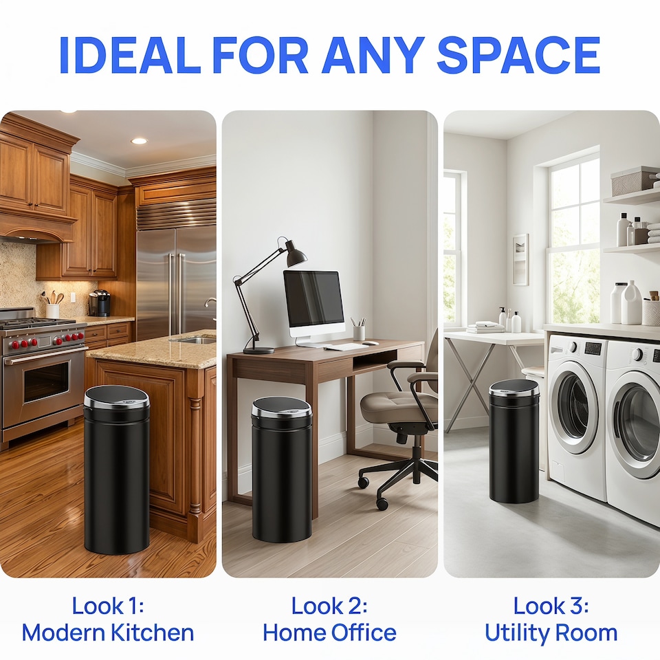 image 1 of HOMCOM Automatic Hand Sensor Dustbin Kitchen Waste Bin Rubbish Can 50L Black