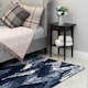 image 3 of KUKOON Blue Striped Chevron Mottled Shaggy Area Rug 160cm x 230cm