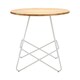 image 1 of Interiors by Premier White Metal and Elm Wood Round Table, Versatile Coffee Table for Home and Office, Round Outdoor Dining Table