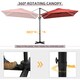 image 3 of Outsunny Square Cantilever Roma Parasol, 360-Degree Rotation, Wine Red