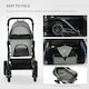 image 3 of PawHut Pet Stroller Foldable Dog Cat Travel Carrying Bag for Small Dogs