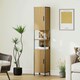 image 8 of HOMCOM Slim Bathroom Storage Cabinet with 2 Doors Open Compartments Natural Brown | Black