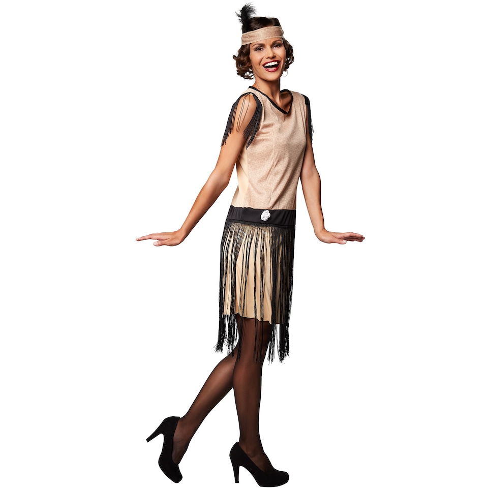 image 1 of Womens swing costume | Cream | black/beige | 1