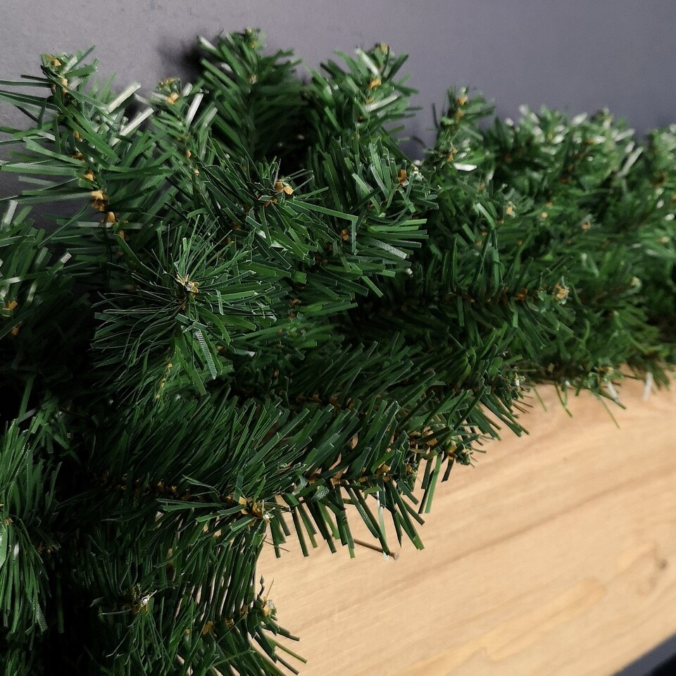 image 1 of Premier 270cm (9ft) x 25cm Plain Green Christmas Garland Decoration