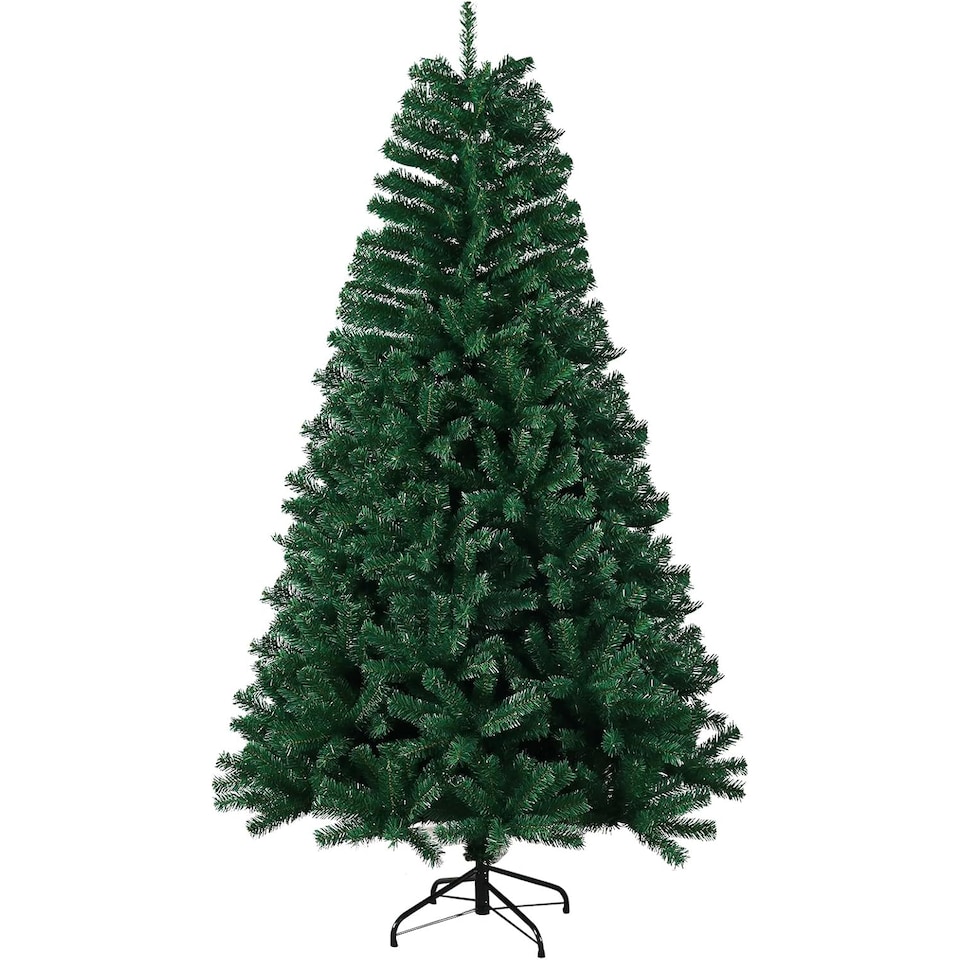 image 1 of 7Ft Green Christmas Tree 320 Branch Tips Xmas Bushy Pine Artificial Stand