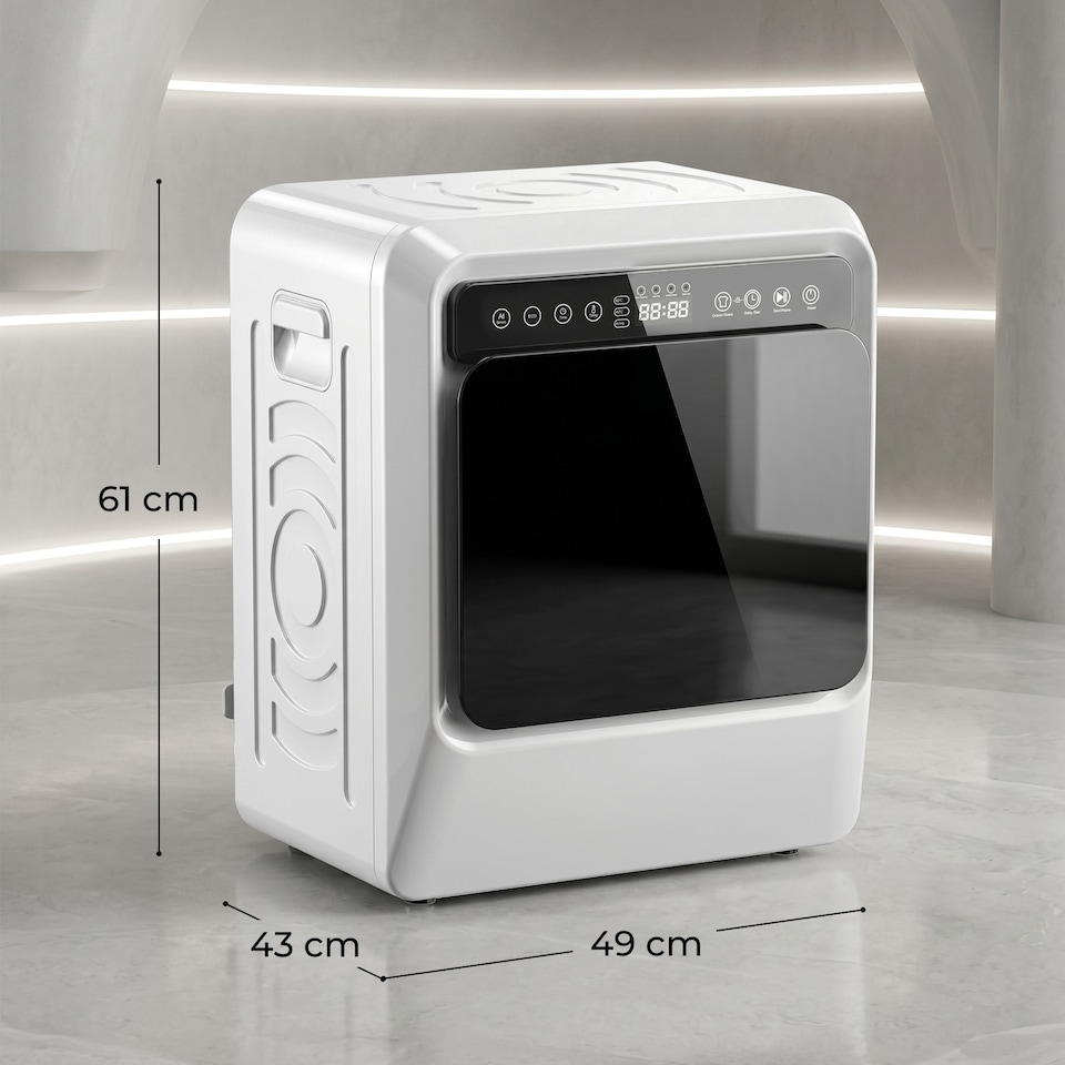 image 1 of HOMCOM 5kg Vented Tumble Dryer, 1000W Compact Front Tumble Dryer, White
