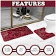 image 3 of VELVETIO Glitter Bath Mat Set Non Slip Water Absorbent Toilet Rugs Red