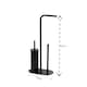 image 3 of Showerdrape Aspen Black 3 in 1 Toilet Roll & Brush Combo | Black | Black | 1