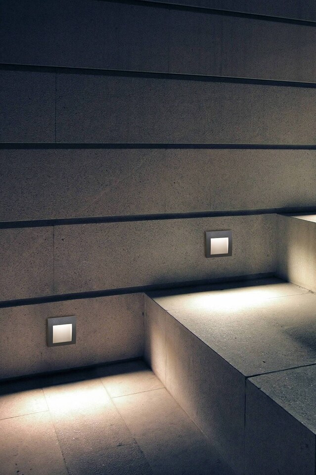 image 1 of Face LED Outdoor Square Wall Light Grey IP65
