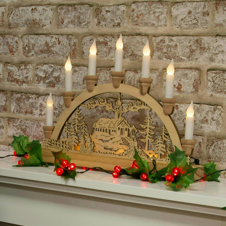 image 1 of The Christmas Workshop 70780 Wooden Illuminated Candle Bridge