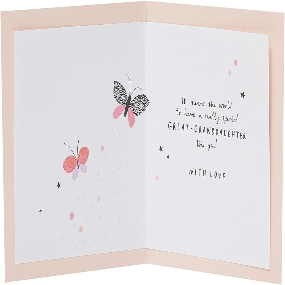 image 1 of Balloons & Butterflies Design Great-Granddaughter Birthday Card