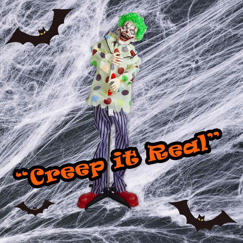 image 1 of vfm-estore Halloween Animated Clown Ghost Decoration 36 inch