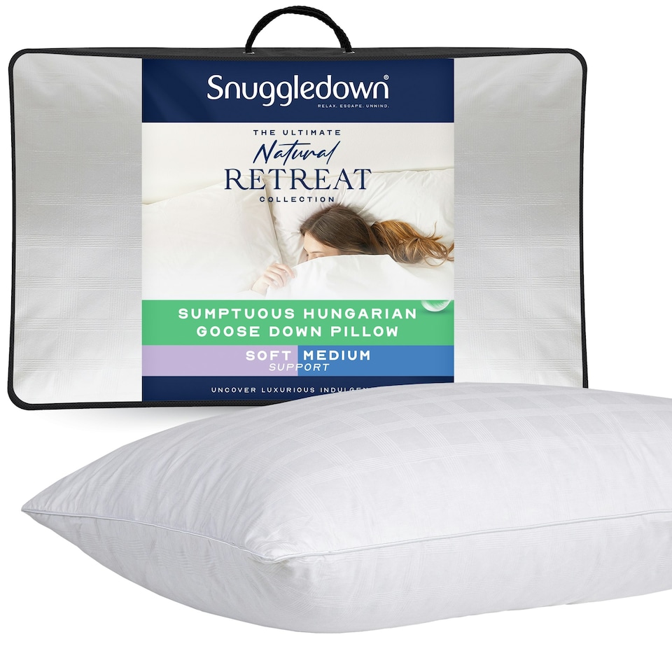 image 1 of Snuggledown Hungarian Goose Down Pillow, Soft Support, 1 Pack | White | 1 Pack
