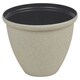 image 1 of Modern Or Traditional Real Feel Granite Style Plastic Plant Pot Indoor & Outdoor | Black | Traditional Sandstone 25cm | 25cm | 1