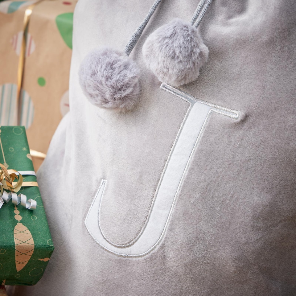 image 1 of OHS Christmas Alphabet Sack, Grey - J