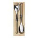 image 1 of Laguiole Salad Servers Set in Wooden Display Tray Brown | Mushroom