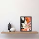 image 2 of Abstract Pink Orange Flowers Floral Boho Black Framed Wall Art Print A4