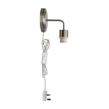 Toby - Satin Nickel Plug in Wall Light Fitting Glass Not Included