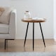 image 2 of Chervey Round Solid Mango Wood Side Table with Tri-Pin Legs Large