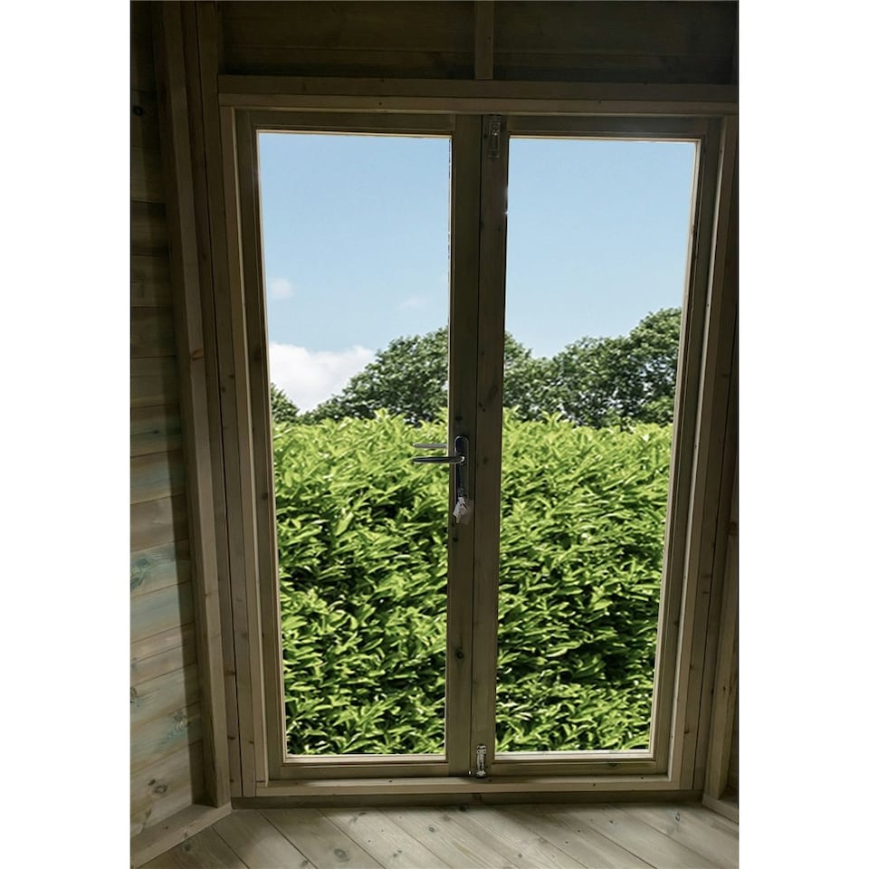 image 1 of 6 x 6 Corner Pressure Treated T&G Pent Summerhouse + Safety Toughened Glass + Euro Lock with Key (6' x 6' / 6ft x 6ft) (6x6)