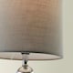 image 2 of ValueLights Chrome Table Lamp With Grey Faux Silk Shade Chrome