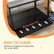 image 8 of PawHut 43" Heavy Duty Dog Crate on Wheels w/ Bowl Holder, Removable Tray