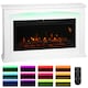 image 2 of HOMCOM 48"/121 cm Electric Fireplace with Realistic Flame Effect & 5 Brightness Levels, 1000W/2000W Inset Electric Fire and Mantel Reach up to 30 m² Space with Remote & Timer for Living Room, White